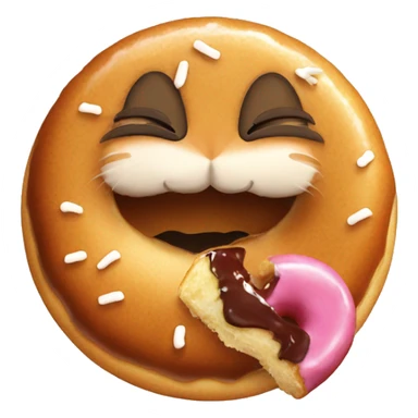 cat eat donat sticker