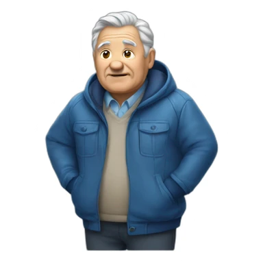 Old man fat blue jacket sticker