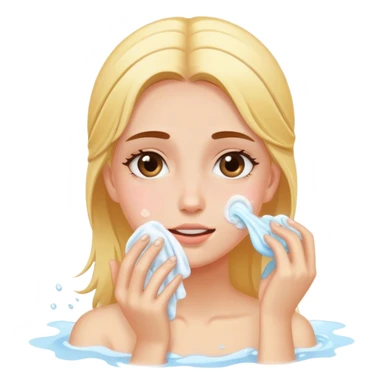 Girl washing face sticker