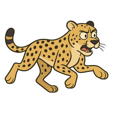 cheetah running sticker