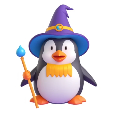 Penguin Wizard sticker