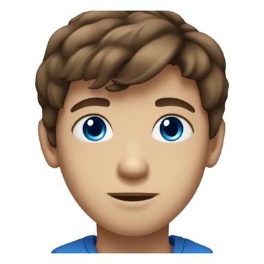 brown haired boy with blue eyes portrait sticker