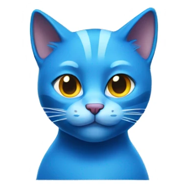 blue cat smirking sticker
