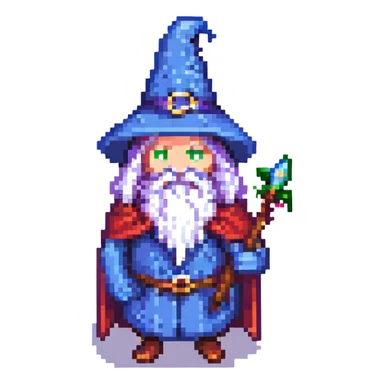 wizard bean pixel art sticker