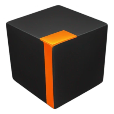 cube black with orange details sticker