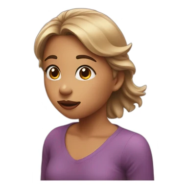 a girl giving a flying kiss sticker