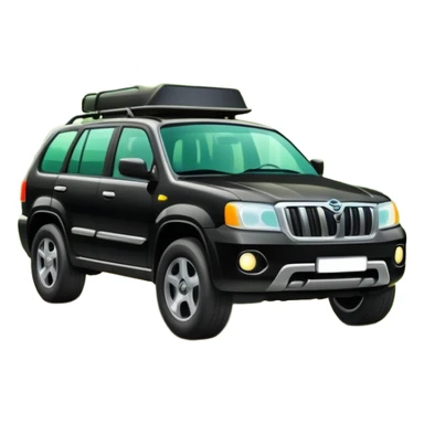 SUV car driving through a forest with trees sticker