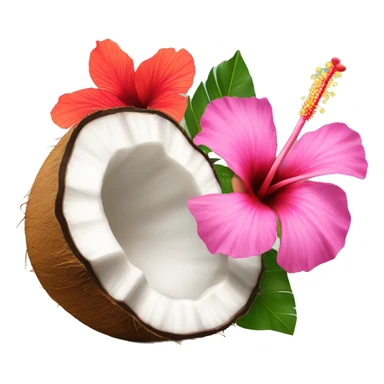 Coconut and hibiscus  sticker