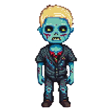 blonde zombie boy sticker
