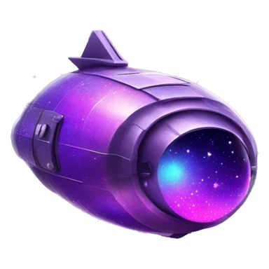 colorful purple sparkles spaceship sticker
