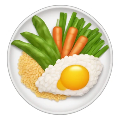 Assiette de riz poulet legumes sticker