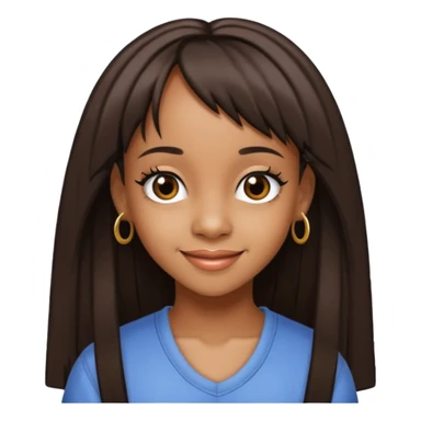 Lisa Left Eye Lopes with dark brown long hair sticker