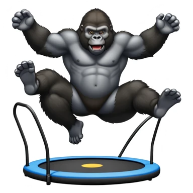 gorilla jumping on trampoline sticker