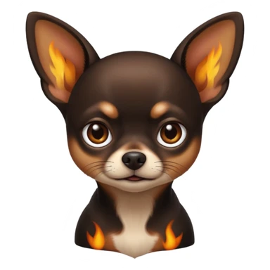 Chihuahua noir marron et feu sticker