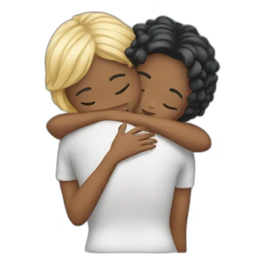 2 girls hug sticker