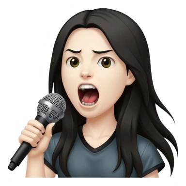 metal musician, screaming with mirophone sticker