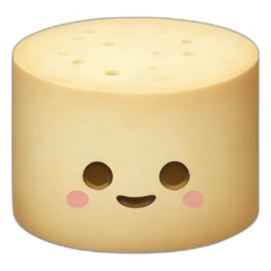 round tofu with a grid pattern on top sticker