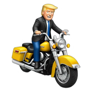 trump on a motorcycle sticker