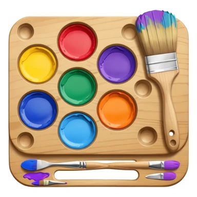 Palette with brush sticker