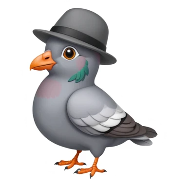 toon pigeon wearing a hat sticker