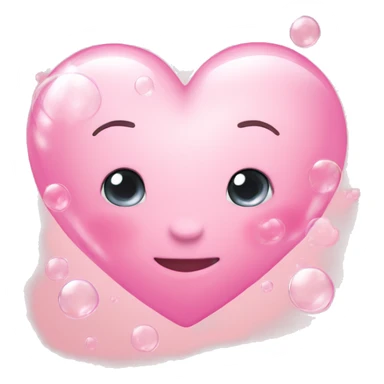 Baby pink heart and soap bubbles sticker