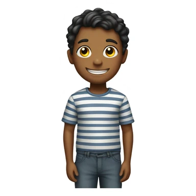 smiling boy in striped shirt sticker