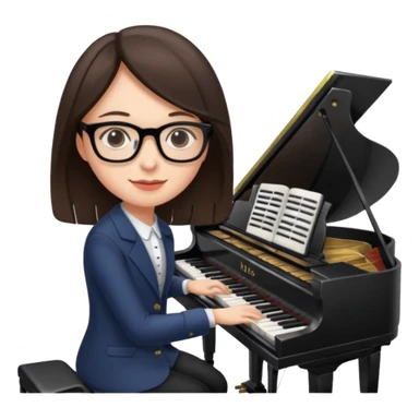 Brunette  and glassespianists sticker