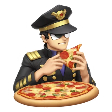 Jotaro qui mange une pizza sticker