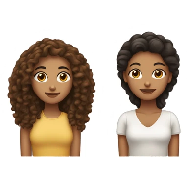 2 women one Hispanic with curly brown hair and the other African American with straightened dark hair sticker