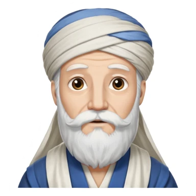 abraham from the bible, long white beard, with long turban sticker