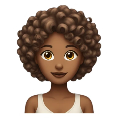 curly hair brown skin lady with siamese cat sticker