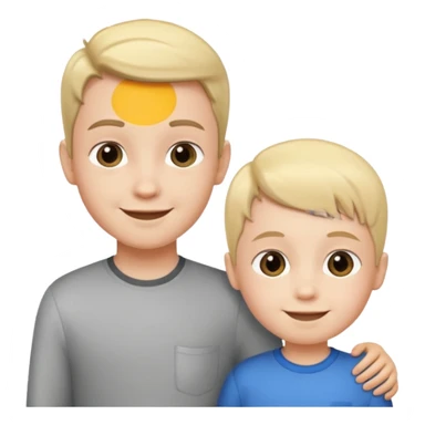 small child standing next to a tall child of same sex sticker