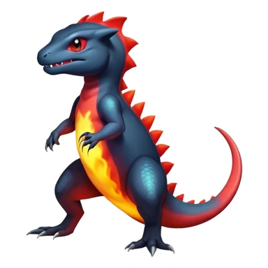 Colorful Dark Shiny Exotic Salandit-Charmeleon-Quilava-Fakémon-hybrid-creature (full body)  sticker