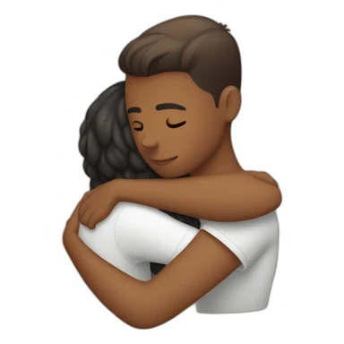 Brown girl hugging white boyfriend sticker