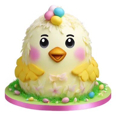 beautifully decorated 2 tier Easter chick cake sticker