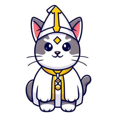 Cat with pope hat sticker