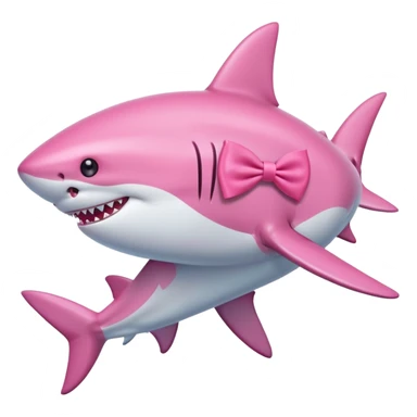 Pink shark with pink bow sticker