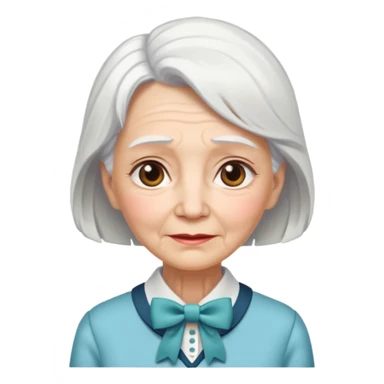 Very old women with neckBow. sticker