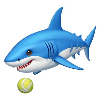 Tiburón con tenis azules sticker