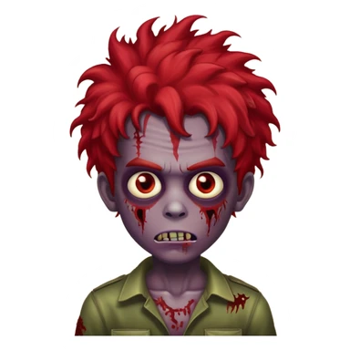 Boy zombie with kinky hair red sticker