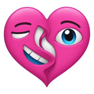 Half pink half blue heart sticker