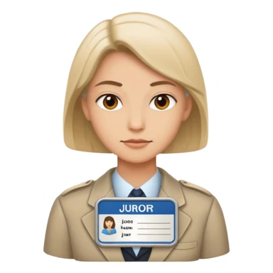 civilian juror with nametag sticker