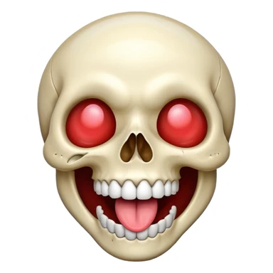 Skull laughing tongues out sticker