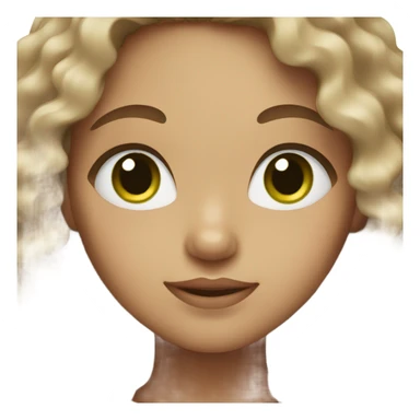 girl with long brown curly with green eyes and a light skin tone sticker