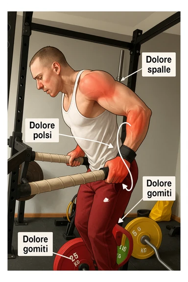 Dolore nel dip per errori di tecnica, facciamo capire bene i dolori sticker