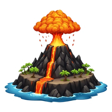 volcano flying island sticker