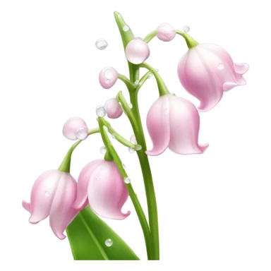 Rose-pink lily of the valley with dew drops sticker
