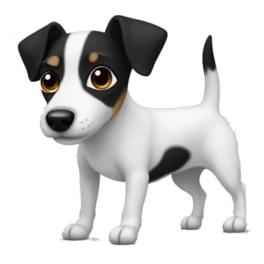 Total white jack russel ears black sticker