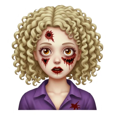 zumbi de cabelo cacheado feminina sticker