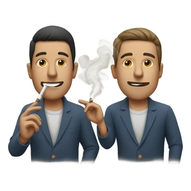 Two guys smoking a pre roll sticker